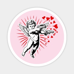 Spreading Love Cupid Cherub Shooting Hearts from Valentine's  Guns Magnet